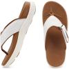 image:imageKuaiLu Mens Orthotic Cushion Flip Flops Mens Athletic Recovery Foam Walking Sandals Lightweight Summer Beach FlipFlop Slides Shoes for Man Soft Comfort Fit amp Arch SupportWhite Khaki