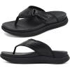 image:imageKuaiLu Mens Orthotic Cushion Flip Flops Mens Athletic Recovery Foam Walking Sandals Lightweight Summer Beach FlipFlop Slides Shoes for Man Soft Comfort Fit amp Arch SupportAll Black