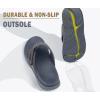 image:imageKuaiLu Mens Orthotic Cushion Flip Flops Mens Athletic Recovery Foam Walking Sandals Lightweight Summer Beach FlipFlop Slides Shoes for Man Soft Comfort Fit amp Arch SupportDark Grey