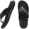 image:imageKuaiLu Mens Orthotic Cushion Flip Flops Mens Athletic Recovery Foam Walking Sandals Lightweight Summer Beach FlipFlop Slides Shoes for Man Soft Comfort Fit amp Arch SupportAll Black