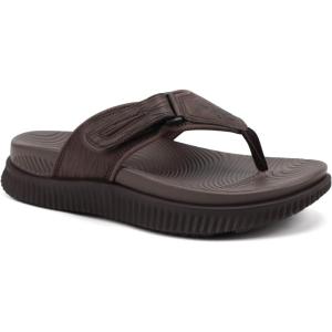 image:imageKuaiLu Mens Orthotic Cushion Flip Flops Mens Athletic Recovery Foam Walking Sandals Lightweight Summer Beach FlipFlop Slides Shoes for Man Soft Comfort Fit amp Arch SupportDark Brown