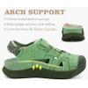 image:imageKuaiLu Womens Orthopedic Walking Sandals Comfortable Plantar Fasciitis Arch Support Sport Recovery Thick Cushion Closed Toe Hiking Sandal Adjustable Strap Casual Travel Beach Outdoor SandlesGreen