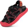 image:imageKuaiLu Womens Orthopedic Walking Sandals Comfortable Plantar Fasciitis Arch Support Sport Recovery Thick Cushion Closed Toe Hiking Sandal Adjustable Strap Casual Travel Beach Outdoor SandlesBlackRed