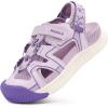 image:imageKuaiLu Womens Orthopedic Walking Sandals Comfortable Plantar Fasciitis Arch Support Sport Recovery Thick Cushion Closed Toe Hiking Sandal Adjustable Strap Casual Travel Beach Outdoor SandlesPurple White