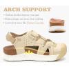 image:imageKuaiLu Womens Orthopedic Walking Sandals Comfortable Plantar Fasciitis Arch Support Sport Recovery Thick Cushion Closed Toe Hiking Sandal Adjustable Strap Casual Travel Beach Outdoor SandlesWhite Khaki