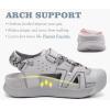 image:imageKuaiLu Womens Orthopedic Walking Sandals Comfortable Plantar Fasciitis Arch Support Sport Recovery Thick Cushion Closed Toe Hiking Sandal Adjustable Strap Casual Travel Beach Outdoor SandlesGrey