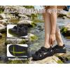 image:imageKuaiLu Womens Orthopedic Walking Sandals Comfortable Plantar Fasciitis Arch Support Sport Recovery Thick Cushion Closed Toe Hiking Sandal Adjustable Strap Casual Travel Beach Outdoor SandlesBlack