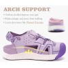 image:imageKuaiLu Womens Orthopedic Walking Sandals Comfortable Plantar Fasciitis Arch Support Sport Recovery Thick Cushion Closed Toe Hiking Sandal Adjustable Strap Casual Travel Beach Outdoor SandlesPurple White