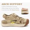 image:imageKuaiLu Womens Orthopedic Walking Sandals Comfortable Plantar Fasciitis Arch Support Sport Recovery Thick Cushion Closed Toe Hiking Sandal Adjustable Strap Casual Travel Beach Outdoor SandlesBeige