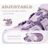 image:imageKuaiLu Womens Orthopedic Walking Sandals Comfortable Plantar Fasciitis Arch Support Sport Recovery Thick Cushion Closed Toe Hiking Sandal Adjustable Strap Casual Travel Beach Outdoor SandlesPurple White