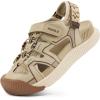 image:imageKuaiLu Womens Orthopedic Walking Sandals Comfortable Plantar Fasciitis Arch Support Sport Recovery Thick Cushion Closed Toe Hiking Sandal Adjustable Strap Casual Travel Beach Outdoor SandlesBeige