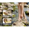 image:imageKuaiLu Womens Orthopedic Walking Sandals Comfortable Plantar Fasciitis Arch Support Sport Recovery Thick Cushion Closed Toe Hiking Sandal Adjustable Strap Casual Travel Beach Outdoor SandlesBeige