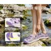 image:imageKuaiLu Womens Orthopedic Walking Sandals Comfortable Plantar Fasciitis Arch Support Sport Recovery Thick Cushion Closed Toe Hiking Sandal Adjustable Strap Casual Travel Beach Outdoor SandlesPurple White