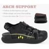 image:imageKuaiLu Womens Orthopedic Walking Sandals Comfortable Plantar Fasciitis Arch Support Sport Recovery Thick Cushion Closed Toe Hiking Sandal Adjustable Strap Casual Travel Beach Outdoor SandlesBlack