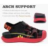 image:imageKuaiLu Womens Orthopedic Walking Sandals Comfortable Plantar Fasciitis Arch Support Sport Recovery Thick Cushion Closed Toe Hiking Sandal Adjustable Strap Casual Travel Beach Outdoor SandlesBlackRed