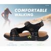 image:imageKuaiLu Womens Orthopedic Walking Sandals with Comfortable Arch Support Plantar Fasciitis Relief Summer Outdoor Hiking Sport Recovery Adjustable Strap Athletic Chunky Cushion ShoesBlack Khaki