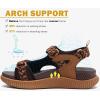 image:imageKuaiLu Womens Orthopedic Walking Sandals with Comfortable Arch Support Plantar Fasciitis Relief Summer Outdoor Hiking Sport Recovery Adjustable Strap Athletic Chunky Cushion ShoesBrown Khaki