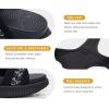 image:imageKuaiLu Womens Orthopedic Walking Sandals with Comfortable Arch Support Plantar Fasciitis Relief Summer Outdoor Hiking Sport Recovery Adjustable Strap Athletic Chunky Cushion ShoesAll Black