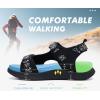 image:imageKuaiLu Womens Orthopedic Walking Sandals with Comfortable Arch Support Plantar Fasciitis Relief Summer Outdoor Hiking Sport Recovery Adjustable Strap Athletic Chunky Cushion ShoesAll Black