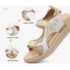 image:imageKuaiLu Womens Orthopedic Walking Sandals with Comfortable Arch Support Plantar Fasciitis Relief Summer Outdoor Hiking Sport Recovery Adjustable Strap Athletic Chunky Cushion ShoesLight Beige