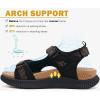 image:imageKuaiLu Womens Orthopedic Walking Sandals with Comfortable Arch Support Plantar Fasciitis Relief Summer Outdoor Hiking Sport Recovery Adjustable Strap Athletic Chunky Cushion ShoesBlack Khaki