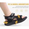 image:imageKuaiLu Womens Orthopedic Walking Sandals with Comfortable Arch Support Plantar Fasciitis Relief Summer Outdoor Hiking Sport Recovery Adjustable Strap Athletic Chunky Cushion ShoesAll Black