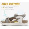 image:imageKuaiLu Womens Orthopedic Walking Sandals with Comfortable Arch Support Plantar Fasciitis Relief Summer Outdoor Hiking Sport Recovery Adjustable Strap Athletic Chunky Cushion ShoesBeige