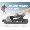 image:imageKuaiLu Womens Orthopedic Walking Sandals with Comfortable Arch Support Plantar Fasciitis Relief Summer Outdoor Hiking Sport Recovery Adjustable Strap Athletic Chunky Cushion ShoesGrey
