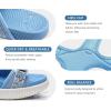 image:imageKuaiLu Womens Orthopedic Walking Sandals with Comfortable Arch Support Plantar Fasciitis Relief Summer Outdoor Hiking Sport Recovery Adjustable Strap Athletic Chunky Cushion ShoesBlue White