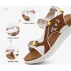image:imageKuaiLu Womens Orthopedic Walking Sandals with Comfortable Arch Support Plantar Fasciitis Relief Summer Outdoor Hiking Sport Recovery Adjustable Strap Athletic Chunky Cushion ShoesWhite Khaki