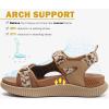 image:imageKuaiLu Womens Orthopedic Walking Sandals with Comfortable Arch Support Plantar Fasciitis Relief Summer Outdoor Hiking Sport Recovery Adjustable Strap Athletic Chunky Cushion ShoesKhaki