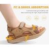 image:imageKuaiLu Womens Orthopedic Walking Sandals with Comfortable Arch Support Plantar Fasciitis Relief Summer Outdoor Hiking Sport Recovery Adjustable Strap Athletic Chunky Cushion ShoesKhaki