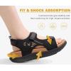 image:imageKuaiLu Womens Orthopedic Walking Sandals with Comfortable Arch Support Plantar Fasciitis Relief Summer Outdoor Hiking Sport Recovery Adjustable Strap Athletic Chunky Cushion ShoesBlack Khaki