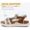 image:imageKuaiLu Womens Orthopedic Walking Sandals with Comfortable Arch Support Plantar Fasciitis Relief Summer Outdoor Hiking Sport Recovery Adjustable Strap Athletic Chunky Cushion ShoesWhite Khaki