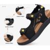 image:imageKuaiLu Womens Orthopedic Walking Sandals with Comfortable Arch Support Plantar Fasciitis Relief Summer Outdoor Hiking Sport Recovery Adjustable Strap Athletic Chunky Cushion ShoesBlack Khaki