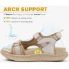 image:imageKuaiLu Womens Orthopedic Walking Sandals with Comfortable Arch Support Plantar Fasciitis Relief Summer Outdoor Hiking Sport Recovery Adjustable Strap Athletic Chunky Cushion ShoesLight Beige