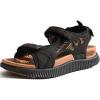 image:imageKuaiLu Womens Orthopedic Walking Sandals with Comfortable Arch Support Plantar Fasciitis Relief Summer Outdoor Hiking Sport Recovery Adjustable Strap Athletic Chunky Cushion ShoesBlack Khaki