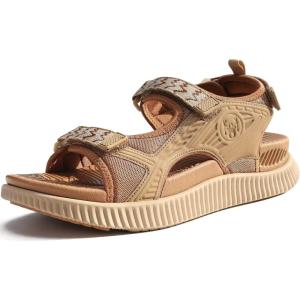 image:imageKuaiLu Womens Orthopedic Walking Sandals with Comfortable Arch Support Plantar Fasciitis Relief Summer Outdoor Hiking Sport Recovery Adjustable Strap Athletic Chunky Cushion ShoesKhaki
