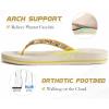 image:imageKuaiLu Womens Rhinestone Flip Flops with Comfort Arch Support Yoga Mat Cushion Sandals Fashion Summer Beach Travel Orthotic Walking Thong Sandles Slip on Plantar Fasciitis Indoor Outdoor ShoesTurmeric