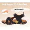 image:imageKuaiLu Mens Hiking Sandals With Arch Support Sport Recovery Athletic Walking Sandals For Man Outdoor Summer Casual Thick Cushion Beach Water Fisherman Sandal Size 715Khaki Blackcamouflage