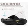 image:imageKuaiLu Womens Recovery Flip Flops with Comfortable Plantar Fasciitis Arch Support Orthotic Thong Sandals Cushion Sport Slides Reduces Stress on Feet Joints amp Back PostExerciseAll Black