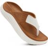 image:imageKuaiLu Womens Recovery Flip Flops with Comfortable Plantar Fasciitis Arch Support Orthotic Thong Sandals Cushion Sport Slides Reduces Stress on Feet Joints amp Back PostExerciseKhaki White