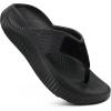 image:imageKuaiLu Womens Recovery Flip Flops with Comfortable Plantar Fasciitis Arch Support Orthotic Thong Sandals Cushion Sport Slides Reduces Stress on Feet Joints amp Back PostExerciseAll Black