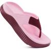 image:imageKuaiLu Womens Recovery Flip Flops with Comfortable Plantar Fasciitis Arch Support Orthotic Thong Sandals Cushion Sport Slides Reduces Stress on Feet Joints amp Back PostExercisePink Wine