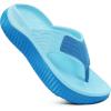 image:imageKuaiLu Womens Recovery Flip Flops with Comfortable Plantar Fasciitis Arch Support Orthotic Thong Sandals Cushion Sport Slides Reduces Stress on Feet Joints amp Back PostExerciseDouble Blue