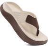image:imageKuaiLu Womens Recovery Flip Flops with Comfortable Plantar Fasciitis Arch Support Orthotic Thong Sandals Cushion Sport Slides Reduces Stress on Feet Joints amp Back PostExerciseBeige Brown