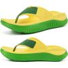 image:imageKuaiLu Womens Recovery Flip Flops with Comfortable Plantar Fasciitis Arch Support Orthotic Thong Sandals Cushion Sport Slides Reduces Stress on Feet Joints amp Back PostExerciseYellow Green