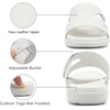 image:imageKuaiLu Womens Fashion Orthotic Slides Ladies Athletic Yoga Mat Memory Foam Walking Sandals Thick Cushion Recovery Summer Beach Slippers Comfortable Plantar Fasciitis Arch SupportWhite