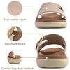 image:imageKuaiLu Womens Fashion Orthotic Slides Ladies Athletic Yoga Mat Memory Foam Walking Sandals Thick Cushion Recovery Summer Beach Slippers Comfortable Plantar Fasciitis Arch SupportTan Beige