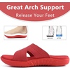 image:imageKuaiLu Womens Fashion Orthotic Slides Ladies Athletic Yoga Mat Memory Foam Walking Sandals Thick Cushion Recovery Summer Beach Slippers Comfortable Plantar Fasciitis Arch SupportRed